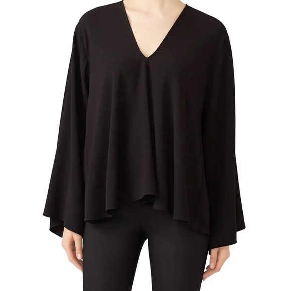 Elizabeth and James Ellis Black High Low Swing Bell‎ Sleeve Top Sz. 4. - Picture 1 of 5
